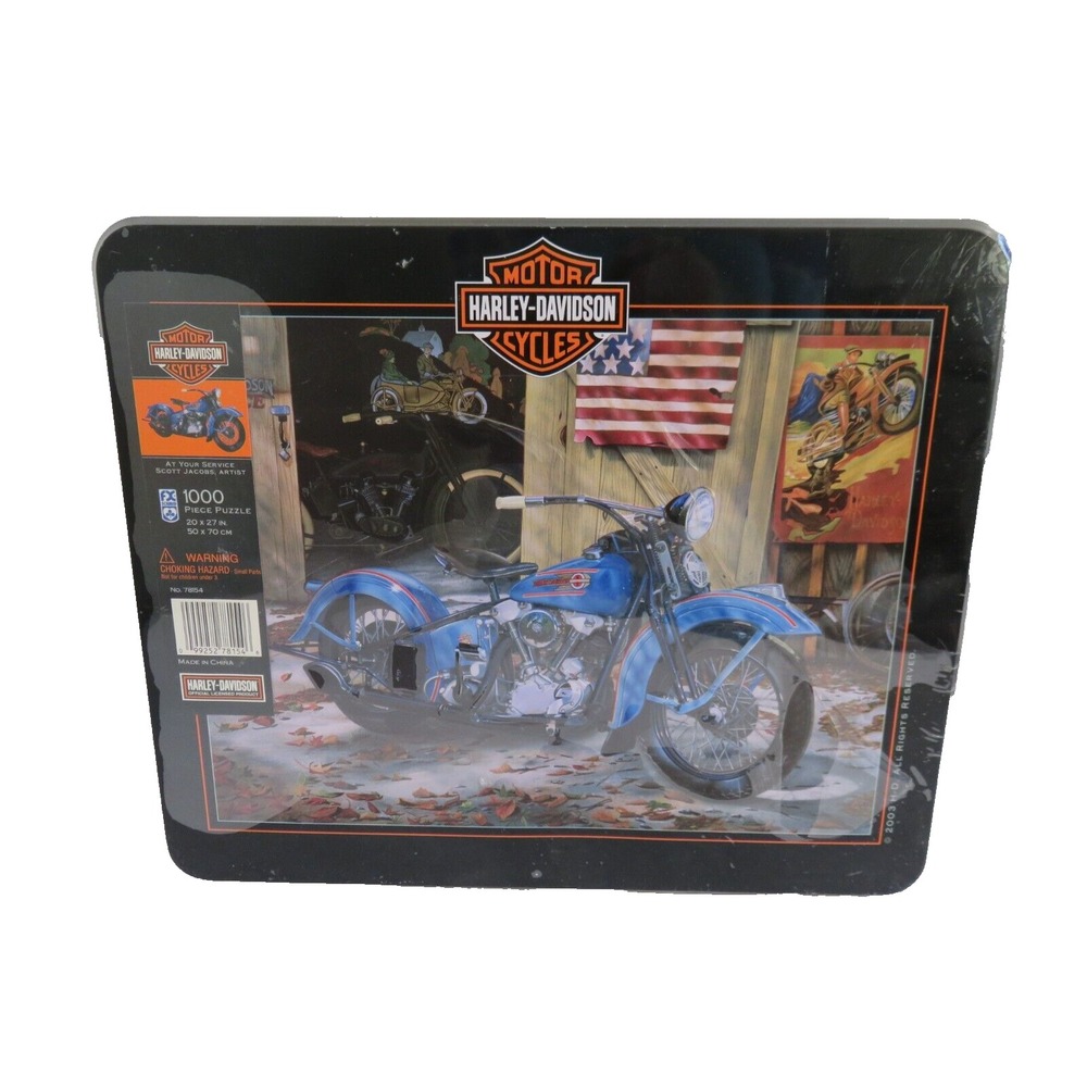 F.X. Schmid Harley Davidson Puzzle "At Your Service" in tin Scott Jacobs NEW